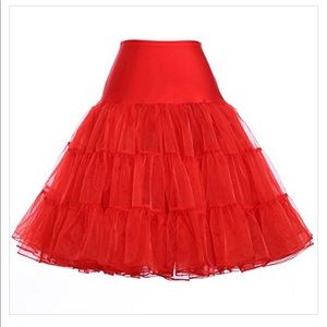 Grace Karin red petticoat tulle skirt